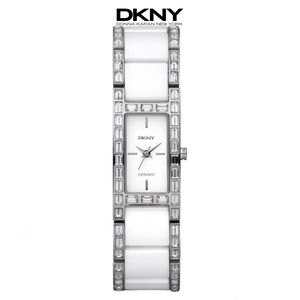"DKNY" Ceramic Bracelet Watch W/Crystals